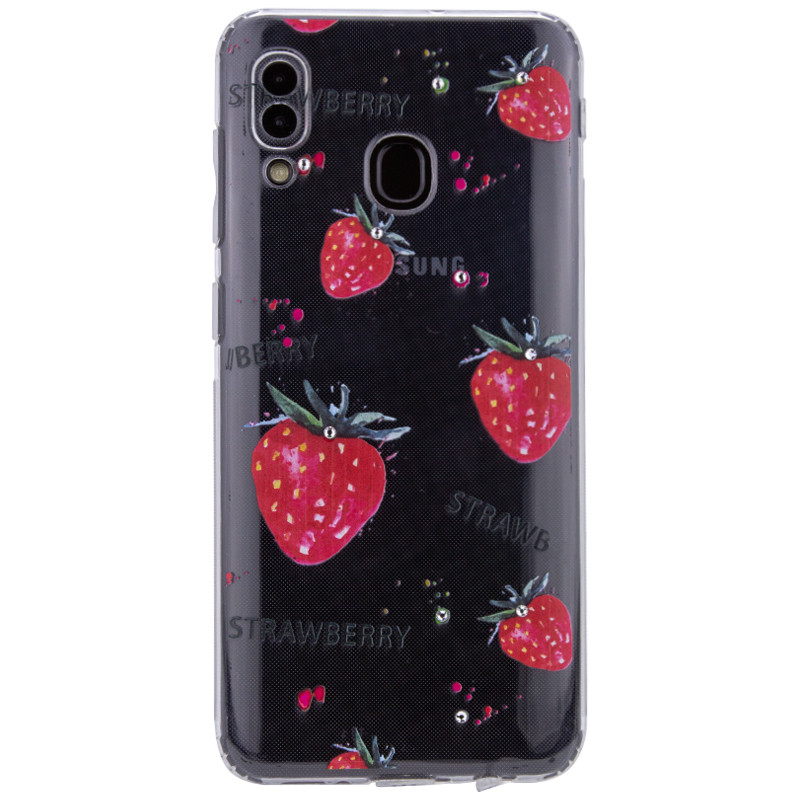 TPU чехол Luxury Diamond full protective для Samsung Galaxy A20 / A30 Прозрачный / Клубника
TPU чехол Luxury Diamond full protective для Samsung Galaxy A20 / A30 Прозрачный / Клубника
