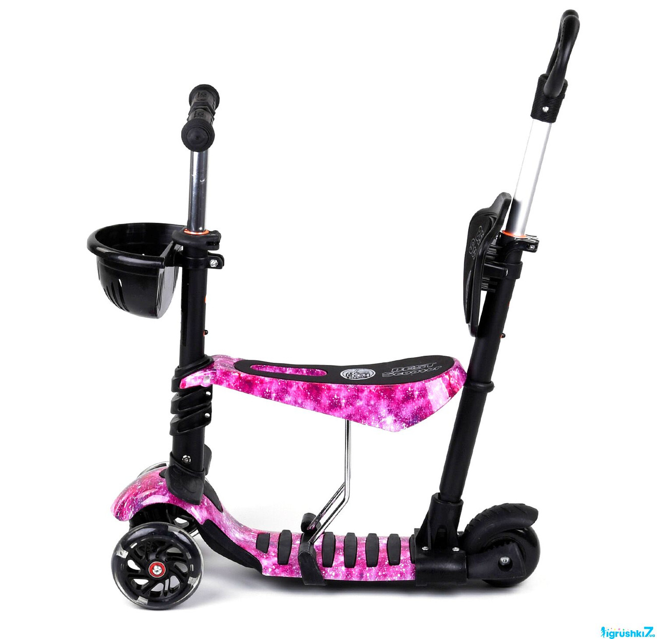 Best Scooter детский трехколесный самокат 5 в 1 со светящимися колесами и сидением (космос), Фиолетовый
Best Scooter детский трехколесный самокат 5 в 1 со светящимися колесами и сидением (космос), Фиолетовый