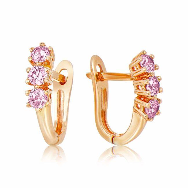 Серьги золотые с английской застежкой с камнями SWAROVSKI Zirconia "Тайна", С4102SWPINK
Серьги золотые с английской застежкой с камнями SWAROVSKI Zirconia "Тайна", С4102SWPINK