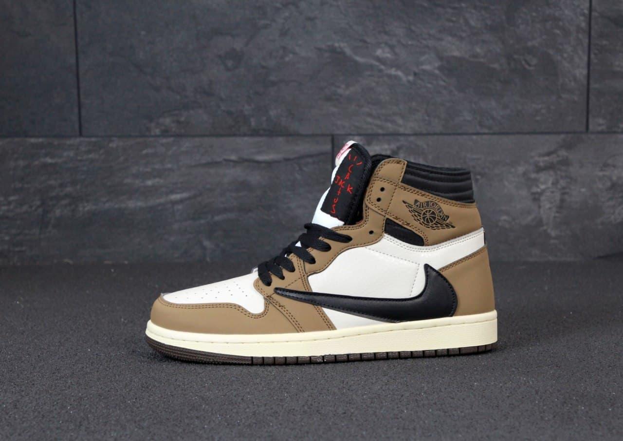Женские кроссовки Nike Air Jordan 1 Retro High x Travis Scott / Найк Аир Джордан 1 Ретро Высокие Трэвис Скотт, Коричневый
Женские кроссовки Nike Air Jordan 1 Retro High x Travis Scott / Найк Аир Джордан 1 Ретро Высокие Трэвис Скотт, Коричневый