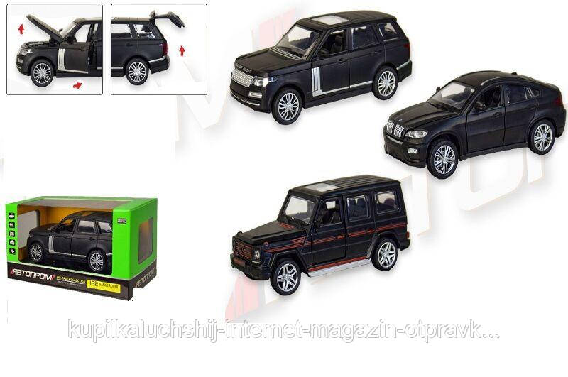 Машинки металлические модели Автопром 7860, Range Rover, BMW X6, Merceres Benz G65AMG (3 вида)
Машинки металлические модели Автопром 7860, Range Rover, BMW X6, Merceres Benz G65AMG (3 вида)