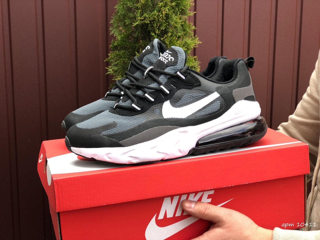 Кроссовки мужские Nike Air Max 270 React серые, Найк Аир Макс 270 Реакт, текстильные, код SD-10411 Да, 45, Серый
Кроссовки мужские Nike Air Max 270 React серые, Найк Аир Макс 270 Реакт, текстильные, код SD-10411 Да, 45, Серый