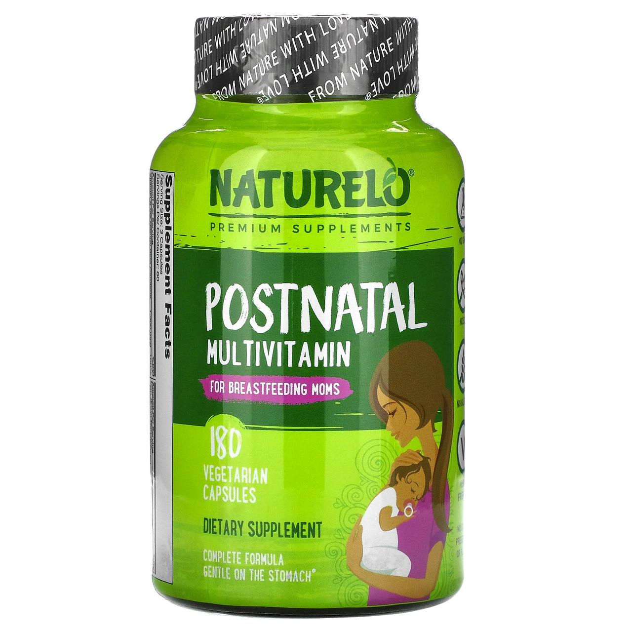 NATURELO, мультивитамины для послеродового периода для кормящих мам, 180 вегетарианских капсул
NATURELO, мультивитамины для послеродового периода для кормящих мам, 180 вегетарианских капсул