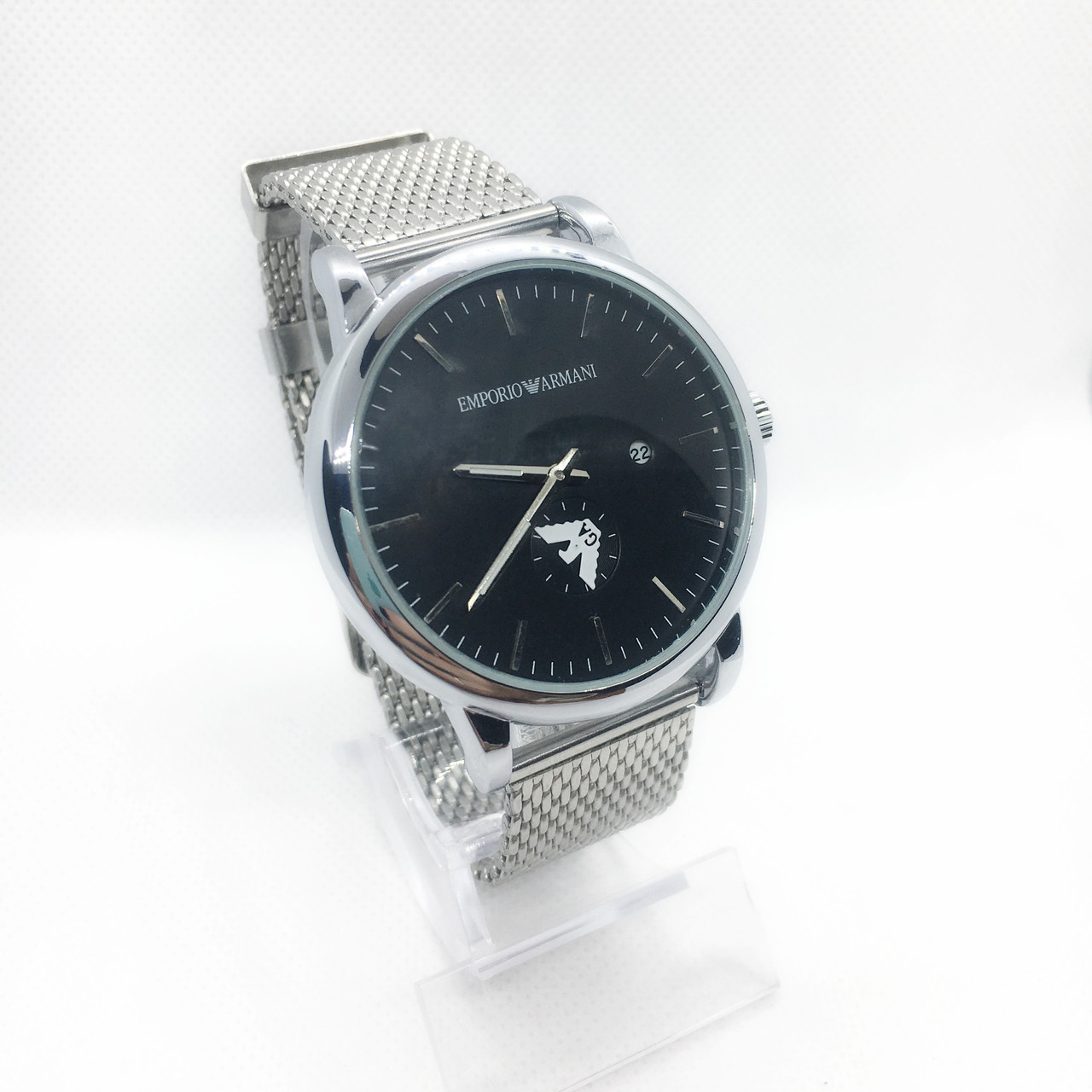 Мужские наручные часы Emporio Armani (Эмпорио Армани), серебро с черным циферблатом ( код: IBW266SB )
Мужские наручные часы Emporio Armani (Эмпорио Армани), серебро с черным циферблатом ( код: IBW266SB )