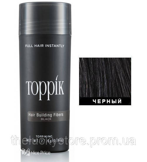 Кератиновый загуститель для волос Toppik (для маскировки залысин) 27,5г Черный (Black)
Кератиновый загуститель для волос Toppik (для маскировки залысин) 27,5г Черный (Black)