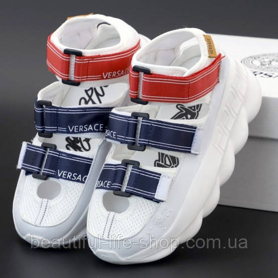 Женские сандалии Versace Chain Reaction, белый, красный, синий, Вьетнам 41, Разные цвета
Женские сандалии Versace Chain Reaction, белый, красный, синий, Вьетнам 41, Разные цвета