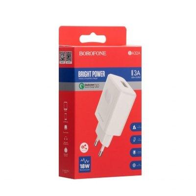 Сетевое Зарядное Устройство Borofone BA32A Bright Power QC3.0 18W SKL11-280561, Белый
Сетевое Зарядное Устройство Borofone BA32A Bright Power QC3.0 18W SKL11-280561, Белый