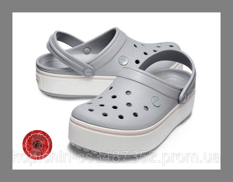 Женские сабо серые на платформе, кроксы оригинал Crocs Crocband Platform Clog, Серый
Женские сабо серые на платформе, кроксы оригинал Crocs Crocband Platform Clog, Серый