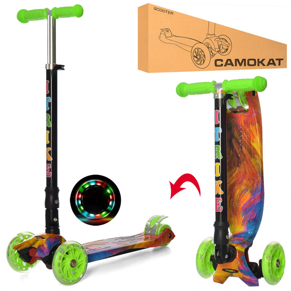 Самокат трехколесный детский со светящимися колесами Scooter (Краски), Разноцветный
Самокат трехколесный детский со светящимися колесами Scooter (Краски), Разноцветный