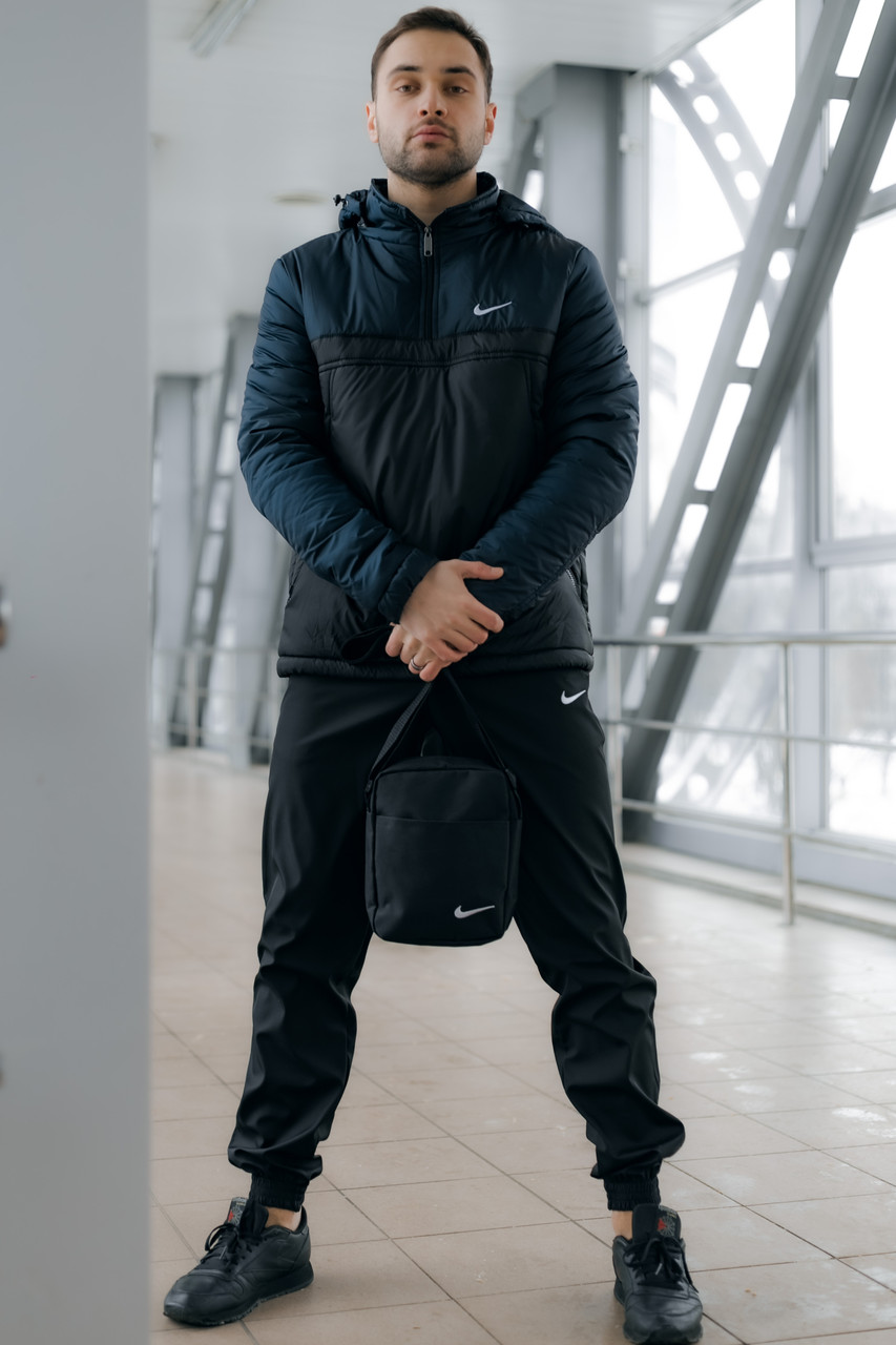 Ветровка Анорак теплый Найк, Nike сине- черный + Штаны President + подарок Барсетка
Ветровка Анорак теплый Найк, Nike сине- черный + Штаны President + подарок Барсетка
