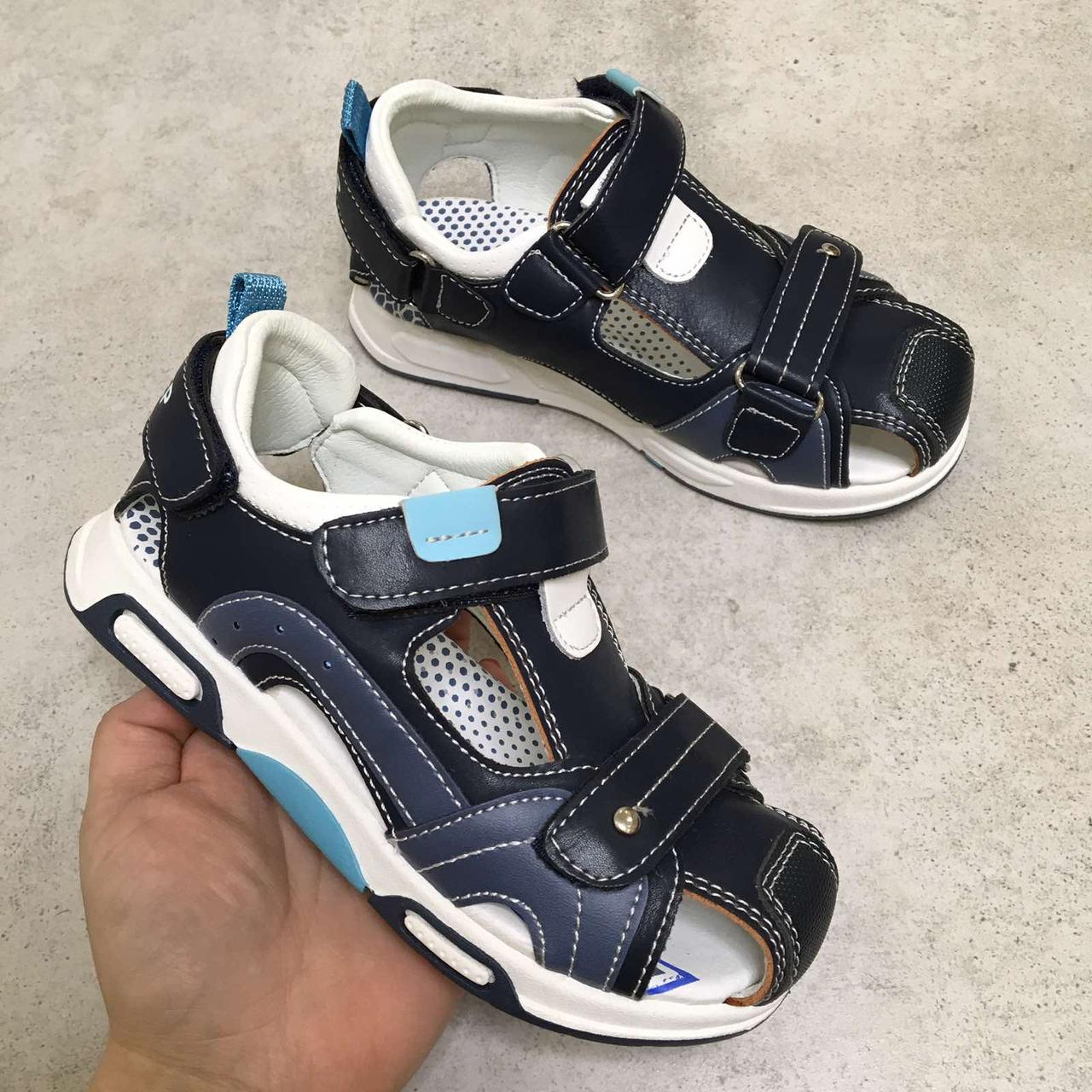 Детские босоножки с закрытым носом для мальчика Сказка (Weestep) 29 р - 18,7 см; 31 р - 20 см 31, 20, Синий
Детские босоножки с закрытым носом для мальчика Сказка (Weestep) 29 р - 18,7 см; 31 р - 20 см 31, 20, Синий