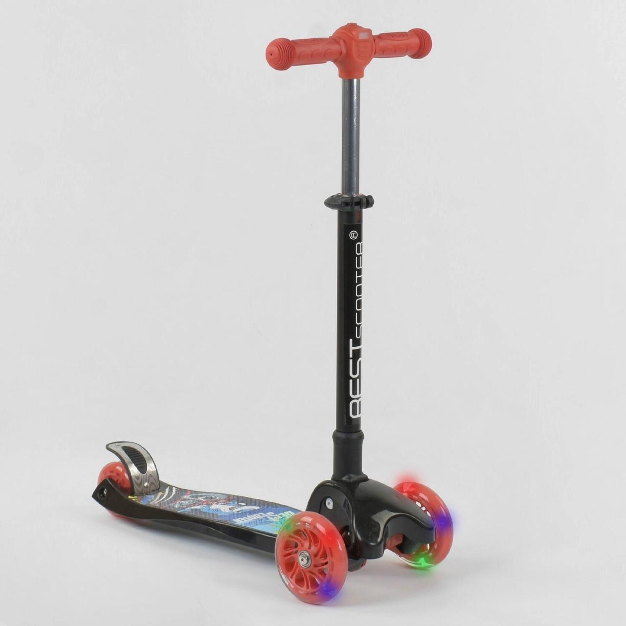 Детский трехколесный самокат Best Scooter 67261 Черный с красным, складной руль с фарой
Детский трехколесный самокат Best Scooter 67261 Черный с красным, складной руль с фарой