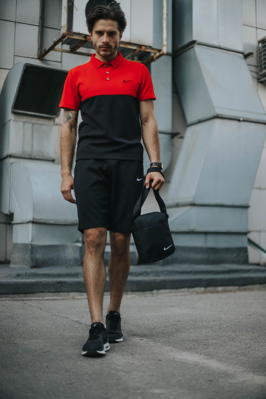 Костюм Футболка Поло черная-красная + Шорты. Барсетка в подарок! Nike (Найк)
Костюм Футболка Поло черная-красная + Шорты. Барсетка в подарок! Nike (Найк)