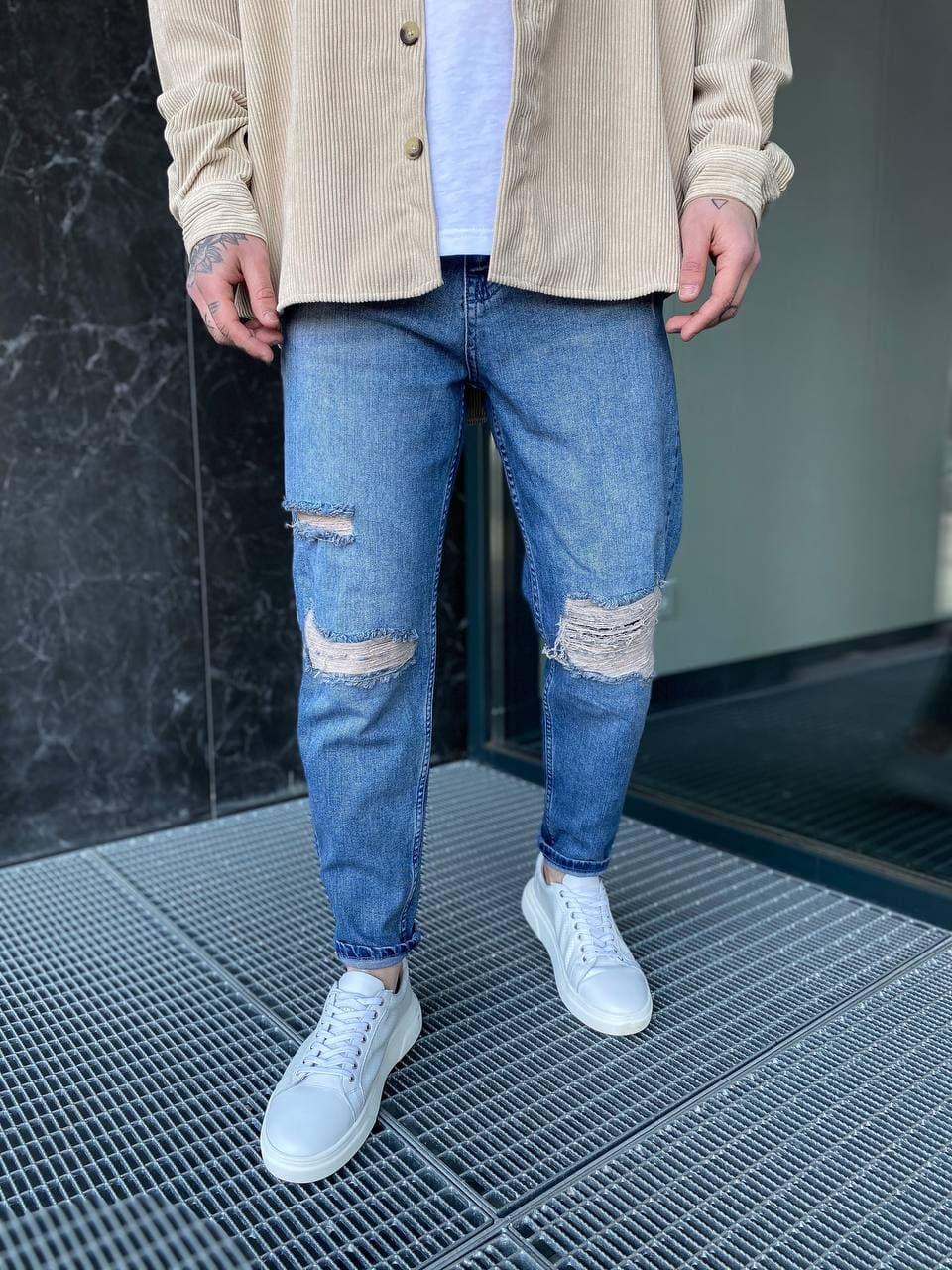 

Мужские стильные качественные джинсы МОМ (синие). Мужские турецкие джинсы 30
