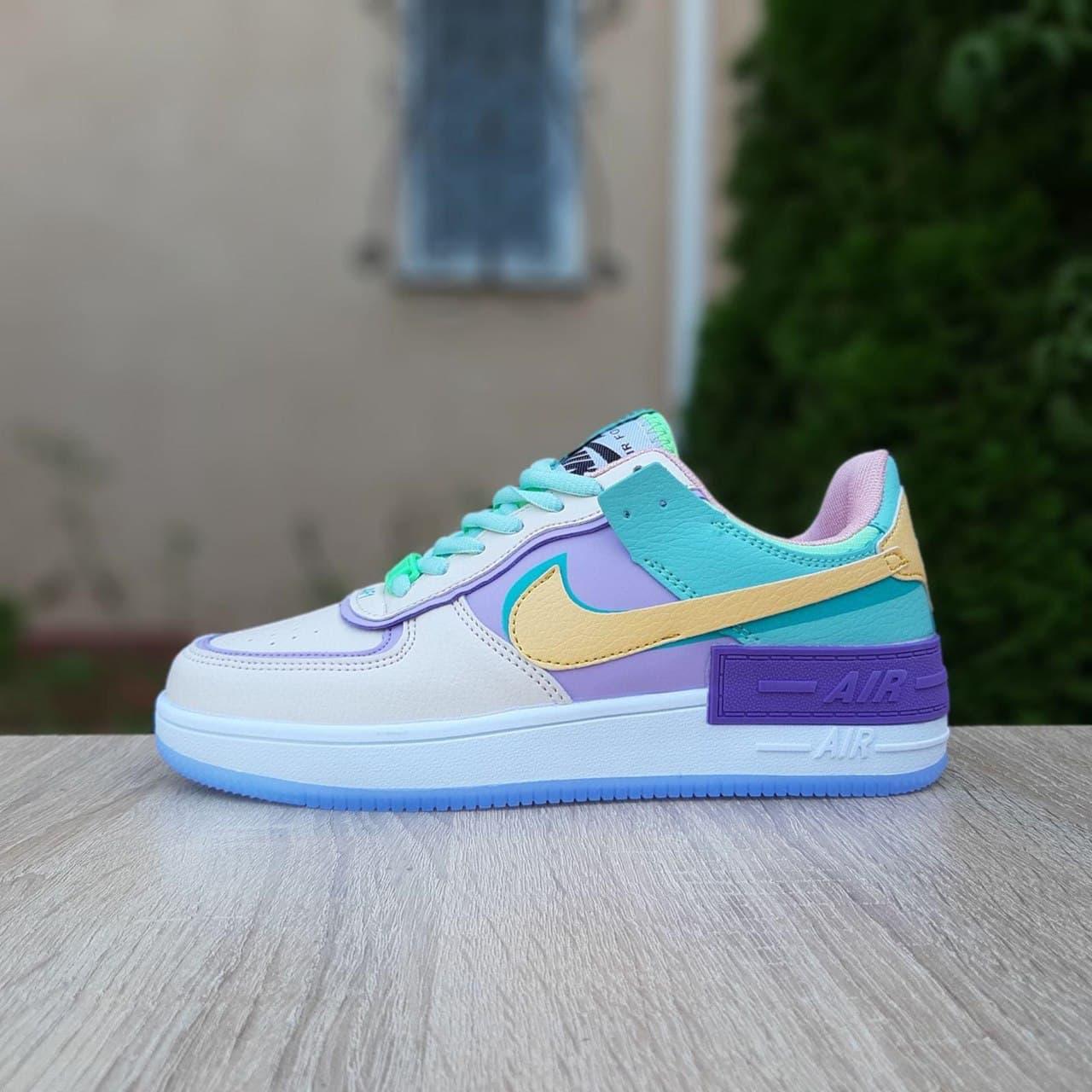 Женские кроссовки Nike Air Force 1 Shadow (Бежевые с сиренью и бирюзой) O20228 повседневные стильные кроссы, Белый
Женские кроссовки Nike Air Force 1 Shadow (Бежевые с сиренью и бирюзой) O20228 повседневные стильные кроссы, Белый