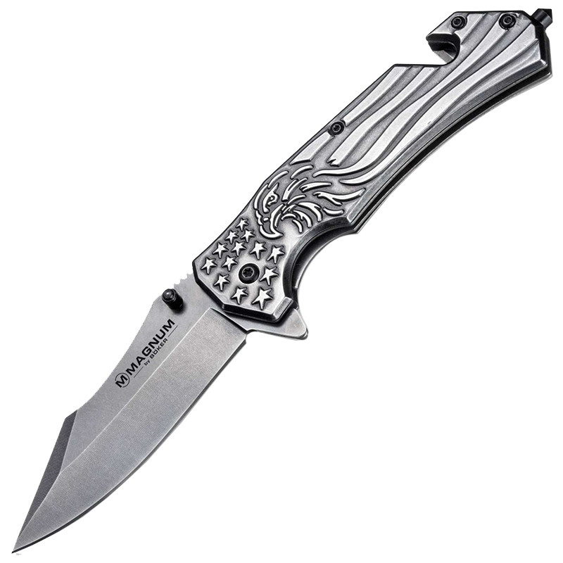 Нож складной Boker Magnum Freedom Folder (длина: 200мм, лезвие: 90мм), стальной, Серый
Нож складной Boker Magnum Freedom Folder (длина: 200мм, лезвие: 90мм), стальной, Серый