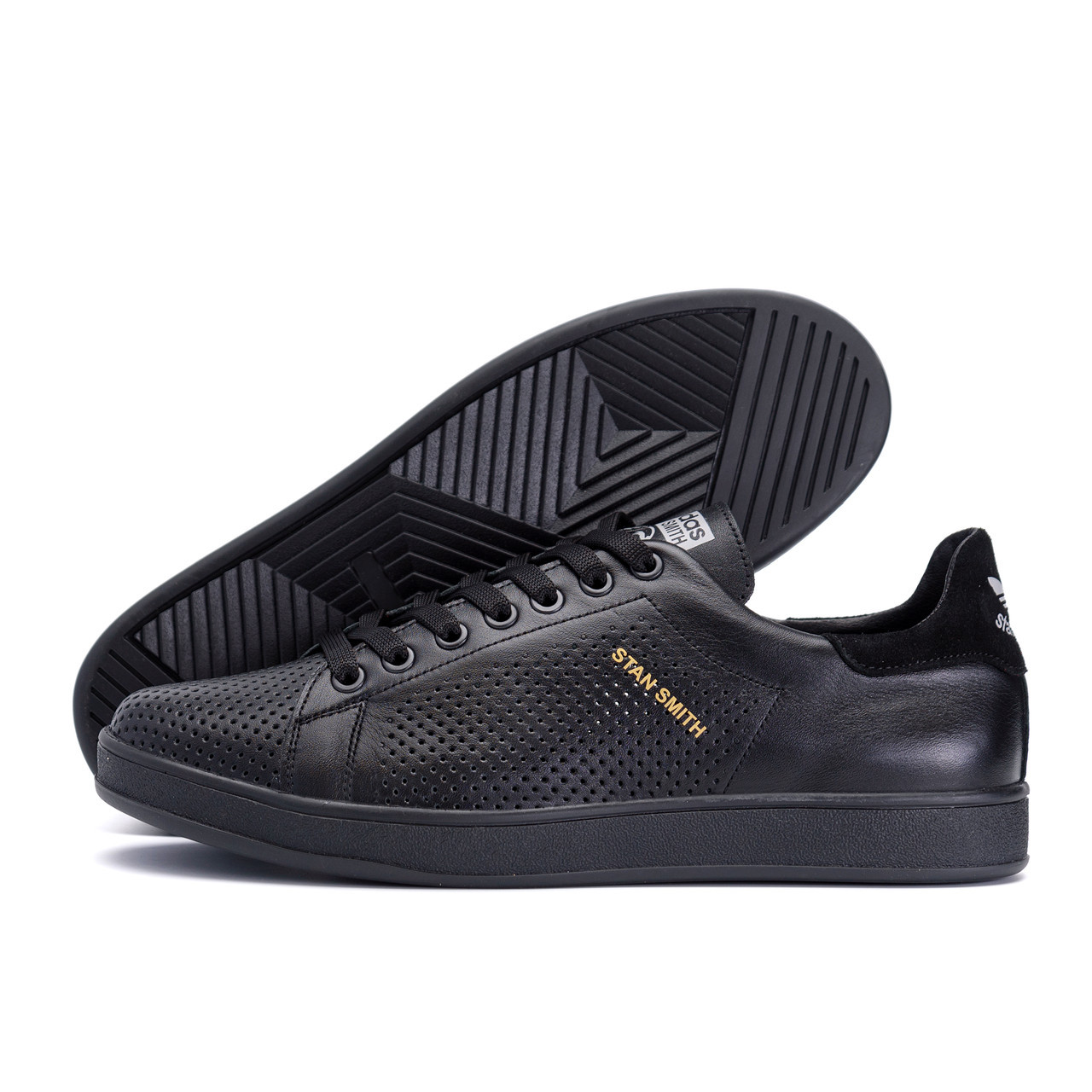 Мужские кожаные летние кроссовки перфорация Adidas Stan Smith Black RUNNING 43, Черный
Мужские кожаные летние кроссовки перфорация Adidas Stan Smith Black RUNNING 43, Черный
