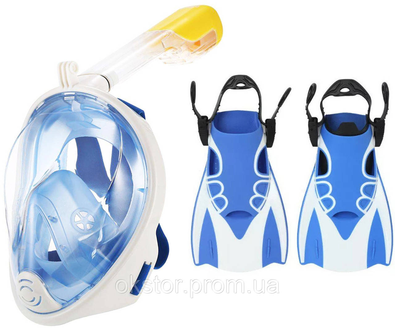 Набор для плавания 2 в 1 (маска FREE BREATH M2068G + ласты) Голубая маска (размер L/XL); Ласты (размер М)
Набор для плавания 2 в 1 (маска FREE BREATH M2068G + ласты) Голубая маска (размер L/XL); Ласты (размер М)