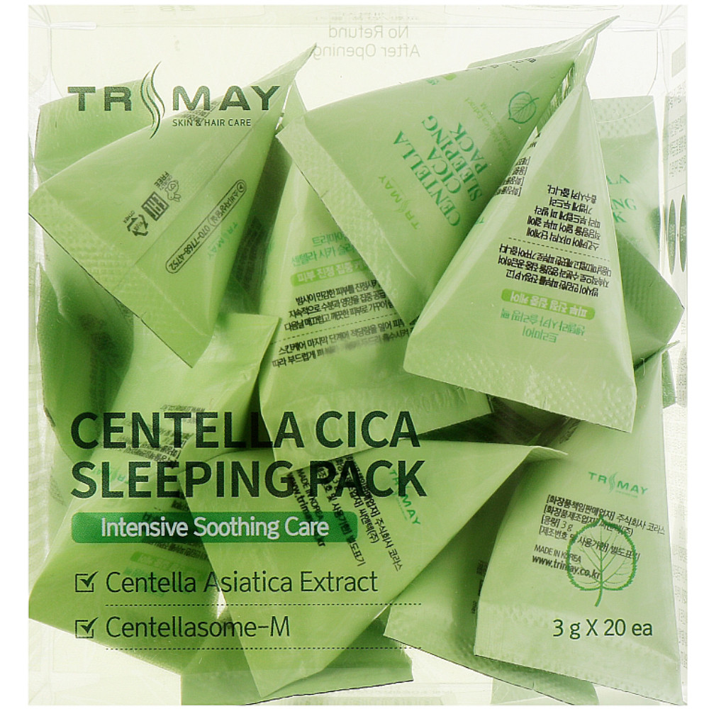 Успокаивающая ночная маска для лица с центеллой Trimay Centella Cica Sleeping Pack 20 шт*3 мл
Успокаивающая ночная маска для лица с центеллой Trimay Centella Cica Sleeping Pack 20 шт*3 мл