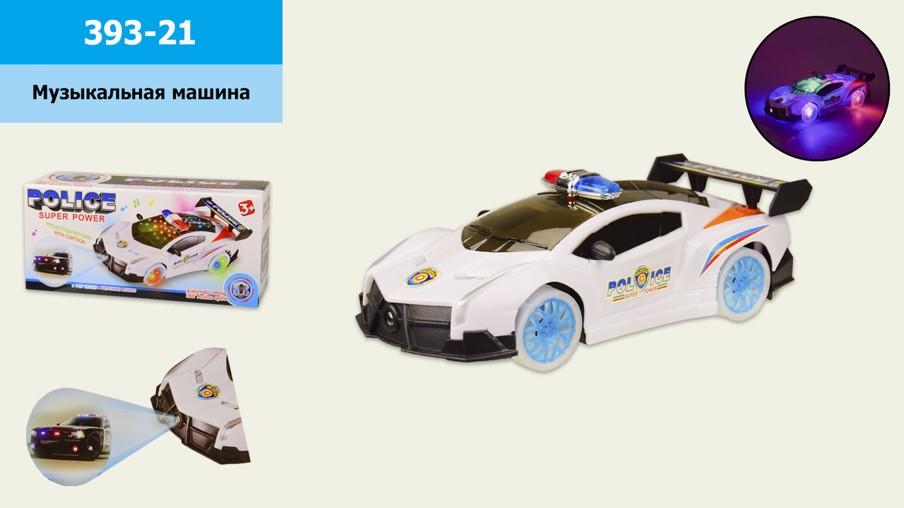 Муз.машина 393-21 (72шт|2)Полиция,батар.,свет.звук,проектор.в кор.23,5*8,5*11 см, р-р игрушки – 23*9.5*7.5 см
Муз.машина 393-21 (72шт|2)Полиция,батар.,свет.звук,проектор.в кор.23,5*8,5*11 см, р-р игрушки – 23*9.5*7.5 см