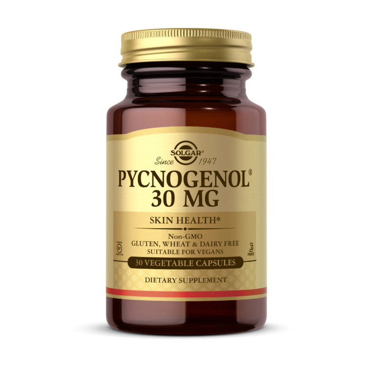 Пикногенол экстракт коры французской морской сосны Солгар / Solgar Pycnogenol 30 mg (30 veg caps)
Пикногенол экстракт коры французской морской сосны Солгар / Solgar Pycnogenol 30 mg (30 veg caps)