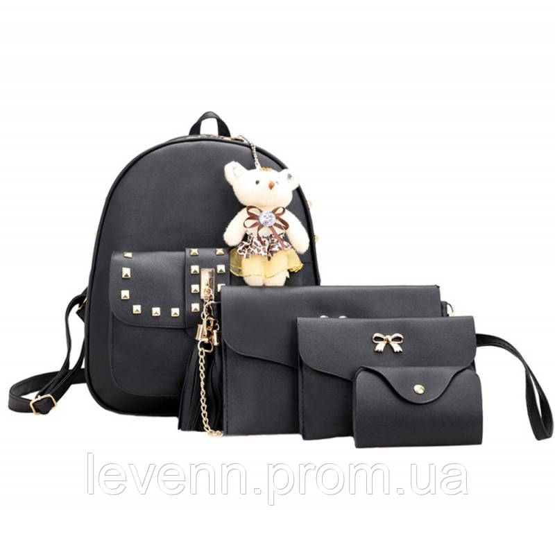 Женский комплект сумок для прогулок Teddy Back Pack 4в1 (сумка/рюкзак/кошелек/клач), черная, эко-кожа, на, Черный
Женский комплект сумок для прогулок Teddy Back Pack 4в1 (сумка/рюкзак/кошелек/клач), черная, эко-кожа, на, Черный