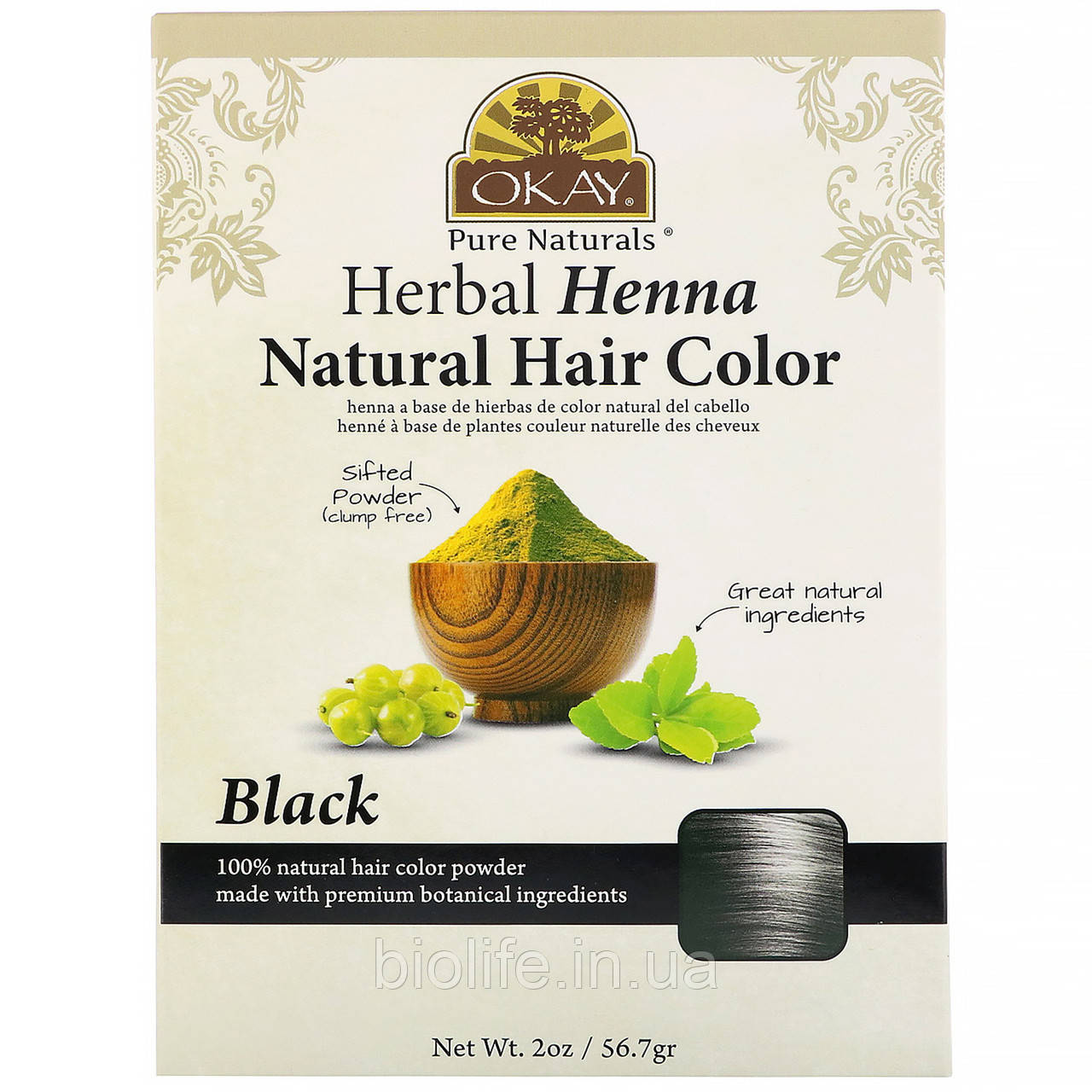 Okay Pure Naturals, Натуральная краска для волос из травяной хны, черный, 56,7 г (2 унции)
Okay Pure Naturals, Натуральная краска для волос из травяной хны, черный, 56,7 г (2 унции)