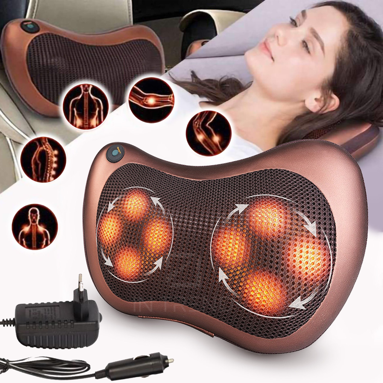 Массажная Подушка Massage pillow Original Инфракрасный роликовий массажер для шеи и спины Коричневый
Массажная Подушка Massage pillow Original Инфракрасный роликовий массажер для шеи и спины Коричневый