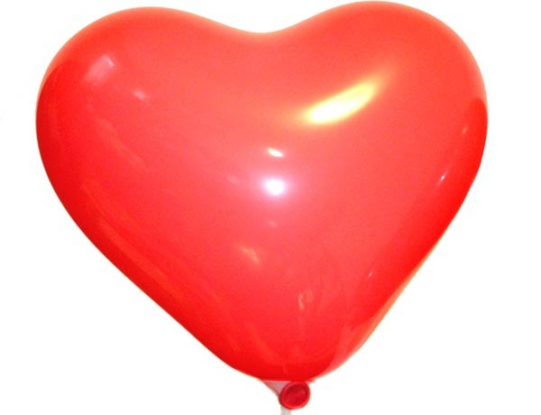 Сердце 6"(15 см) красное пастель. Воздушные шарики латексные в форме сердца оптом