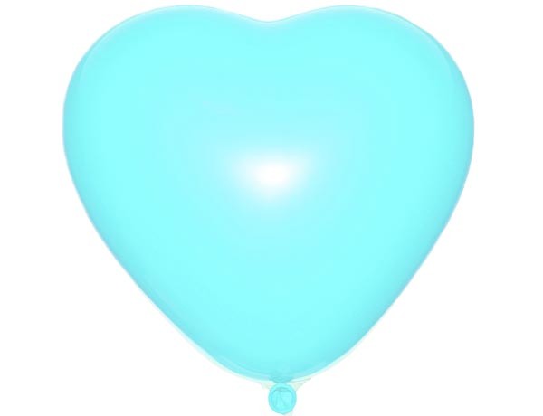 Сердце 11"(28 см) голубое пастель. Купить воздушные шарики в форме сердца оптом