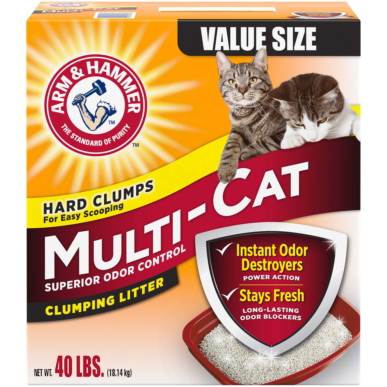 Arm&Hammer Multi-Cat Strength Комкующийся наполнитель, с ароматом свежести - 18,14 кг
Arm&Hammer Multi-Cat Strength Комкующийся наполнитель, с ароматом свежести - 18,14 кг