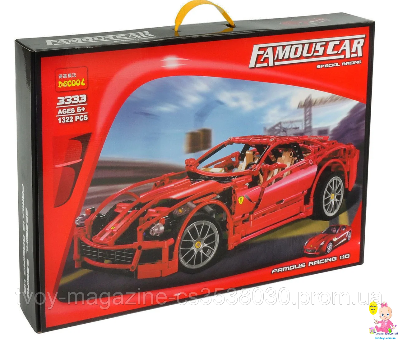 Конструктор Decool 3333 (аналог Lego Technic 8145) "Ferrari 599 GTB Fiorano " 1322 деталей, Красный
Конструктор Decool 3333 (аналог Lego Technic 8145) "Ferrari 599 GTB Fiorano " 1322 деталей, Красный