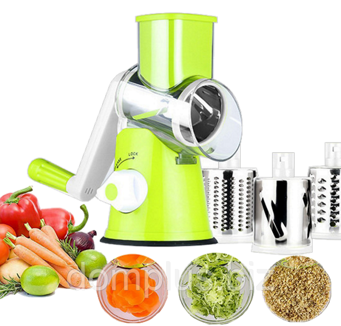 Универсальная механическая овощерезка мультислайсер Tabletop Drum Grater 3 насадки, пластик/нержавеющая сталь,
Универсальная механическая овощерезка мультислайсер Tabletop Drum Grater 3 насадки, пластик/нержавеющая сталь,
