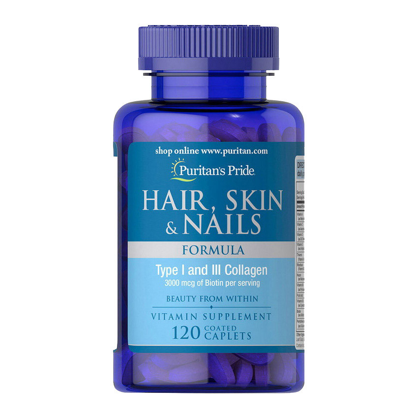 Для здоровья волос, кожи и ногтей + коллаген Puritan's Pride Hair, Skin & Nails + collagen 120 caplets
Для здоровья волос, кожи и ногтей + коллаген Puritan's Pride Hair, Skin & Nails + collagen 120 caplets