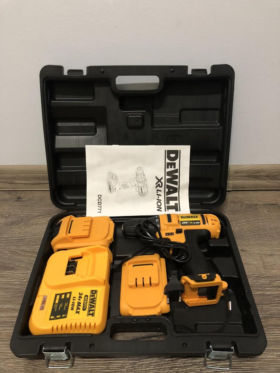 Чехия! Аккумуляторный шуруповерт DeWALT DCD771 24V, электрошуруповерт Девольт в фирменном кейсе
Чехия! Аккумуляторный шуруповерт DeWALT DCD771 24V, электрошуруповерт Девольт в фирменном кейсе