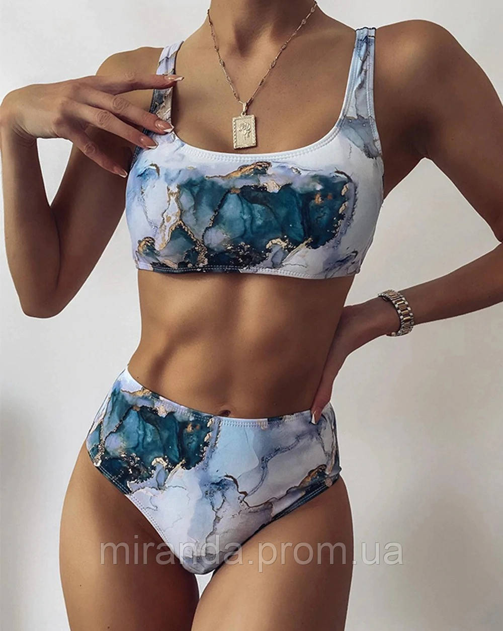 Купальник женский раздельный спортивный Красивый купальник с высокой талией, размер L (мрамор), Белый
Купальник женский раздельный спортивный Красивый купальник с высокой талией, размер L (мрамор), Белый