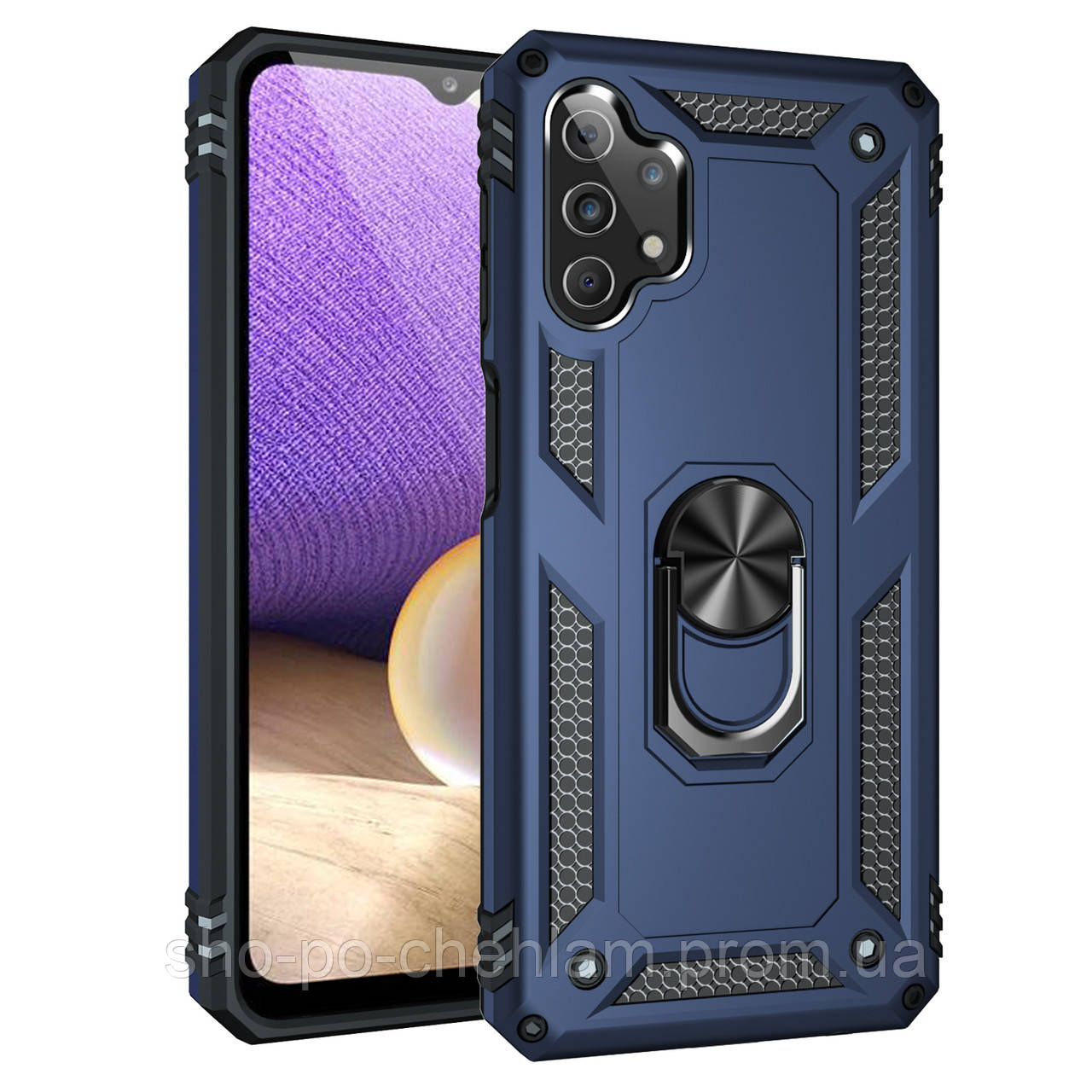 Противоударный чехол бампер для Samsung Galaxy A32 синий матовый с кольцом под автодержатель магнит
Противоударный чехол бампер для Samsung Galaxy A32 синий матовый с кольцом под автодержатель магнит