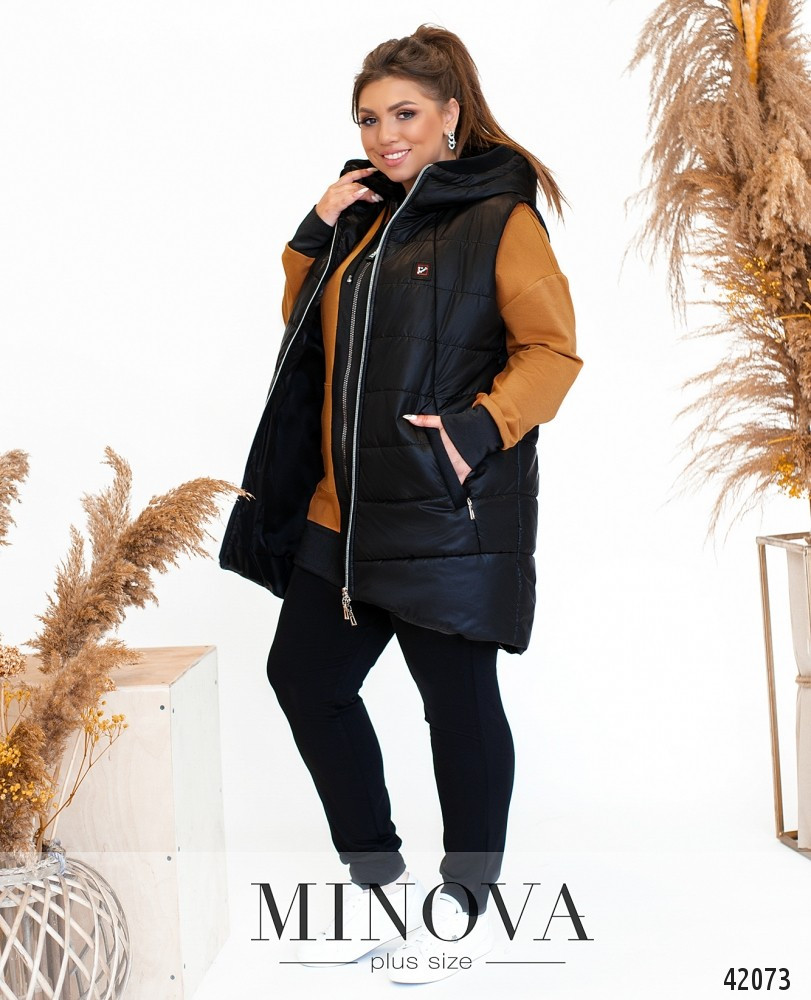 Современный женский спортивный костюм-тройка Plus size размеры 50-52,54-56,58-60,62-64 58/60, Чёрный-горчица
Современный женский спортивный костюм-тройка Plus size размеры 50-52,54-56,58-60,62-64 58/60, Чёрный-горчица