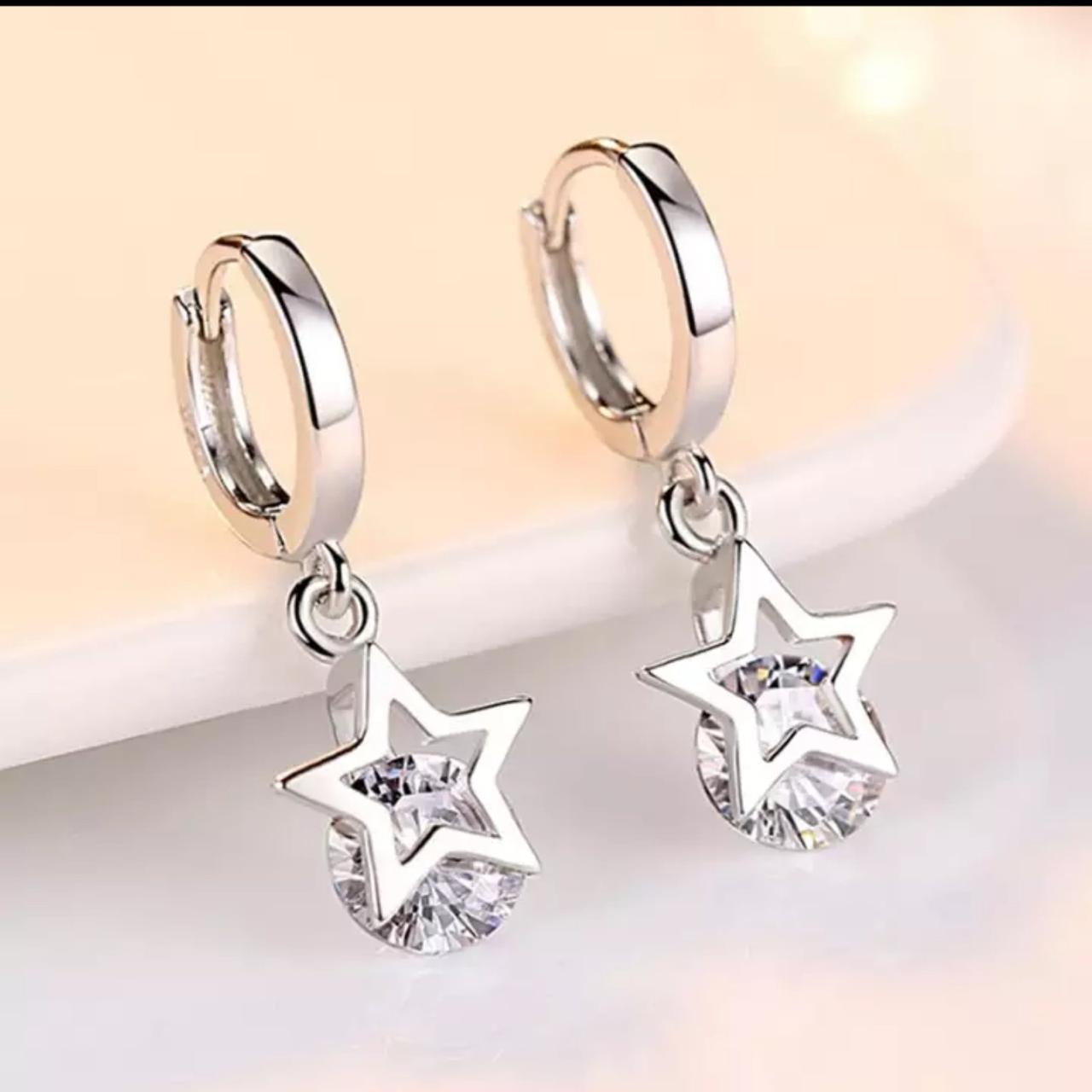 

Срібні сережки "Diamond star" срібні жіночі прикраси 925 проба сережки на подарунок