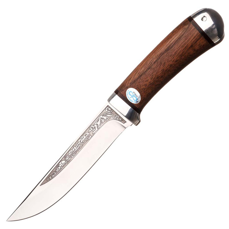 

Нож АиР Лиса, рукоять дерево (длина: 26.0см, лезвие: 14.0см), ножны кожа, Коричневый