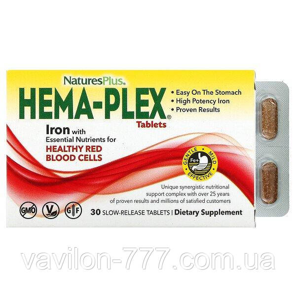 Nature's Plus, Hema-Plex, 30 таблеток с длительным высвобождением Комплекс для Поддержки Оптимального Здоровья
Nature's Plus, Hema-Plex, 30 таблеток с длительным высвобождением Комплекс для Поддержки Оптимального Здоровья