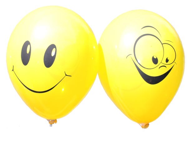 Воздушные шарики Улыбка пастель желтая, шелкография 12"(30 см) купить оптом ТМ Gemar