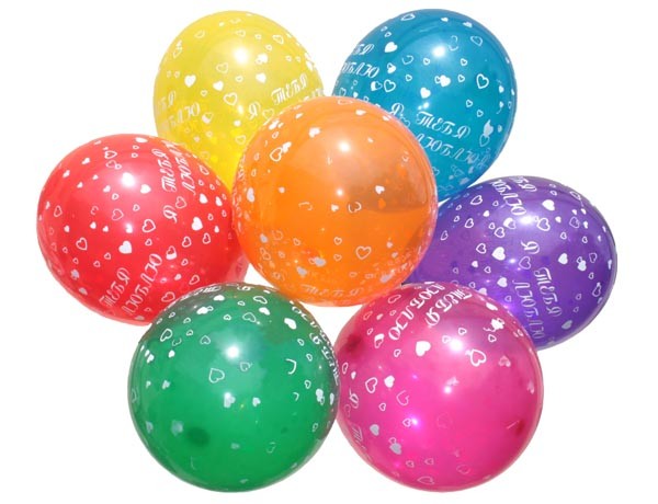 Воздушные шарики "Я тебя люблю" кристалл ассорти, шелкография 12"(30 см) купить оптом ТМ Gemar
