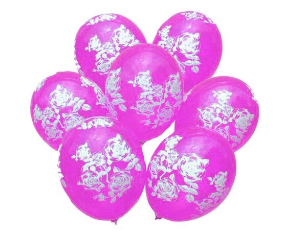 Воздушные шарики РОЗЫ  пастель малиновая, шелкография 12"(30 см) купить оптом ТМ Gemar