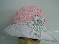 Шляпа с цветочком розовая, фото 1