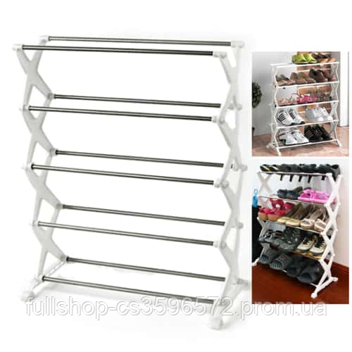 Полка органайзер для обуви 5 полок 15 пар обувная стойка подставка UKC Shoe Rack белый
Полка органайзер для обуви 5 полок 15 пар обувная стойка подставка UKC Shoe Rack белый