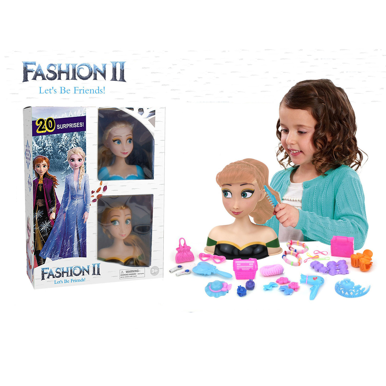 Игровой набор голова манекен для причесок Холодное Сердце Fashion Toy + 4 коробки с сюрпризами
Игровой набор голова манекен для причесок Холодное Сердце Fashion Toy + 4 коробки с сюрпризами