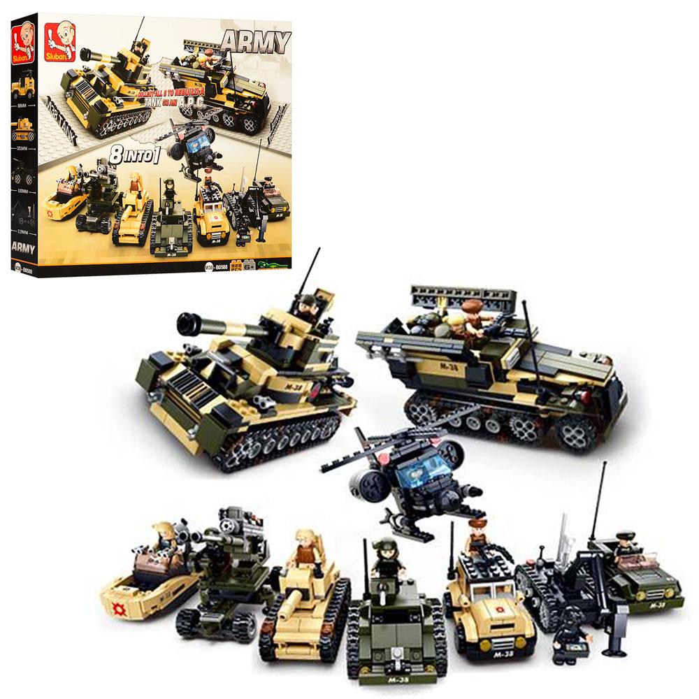 Конструктор SLUBAN M38-B0588 армия, 8в1, военная техника,фигурки,928дет,в кор-ке,47,5-38-8см
Конструктор SLUBAN M38-B0588 армия, 8в1, военная техника,фигурки,928дет,в кор-ке,47,5-38-8см