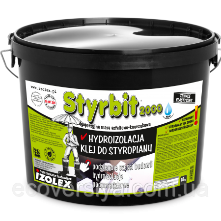 Клей для пенополистирола, мастика для гидроизоляции Styrbit 2000 (Стирбит 2000, Изолекс)
Клей для пенополистирола, мастика для гидроизоляции Styrbit 2000 (Стирбит 2000, Изолекс)