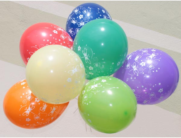 Воздушные шарики БАБОЧКА пастель ассорти шелкография 12"(30 см)  ТМ Gemar
